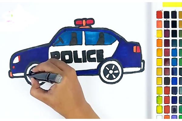 نقاشی کودکانه ساده ماشین