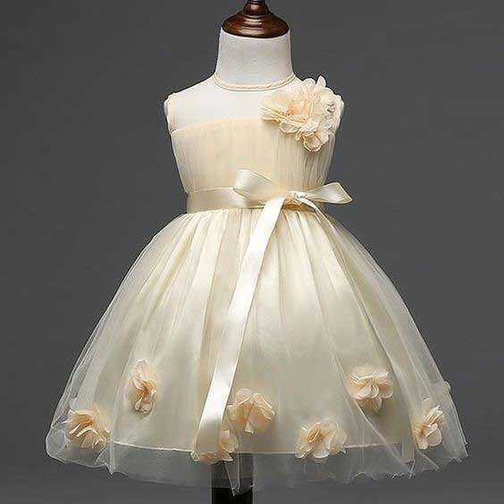 مدل لباس عروس کودکانه گلدار