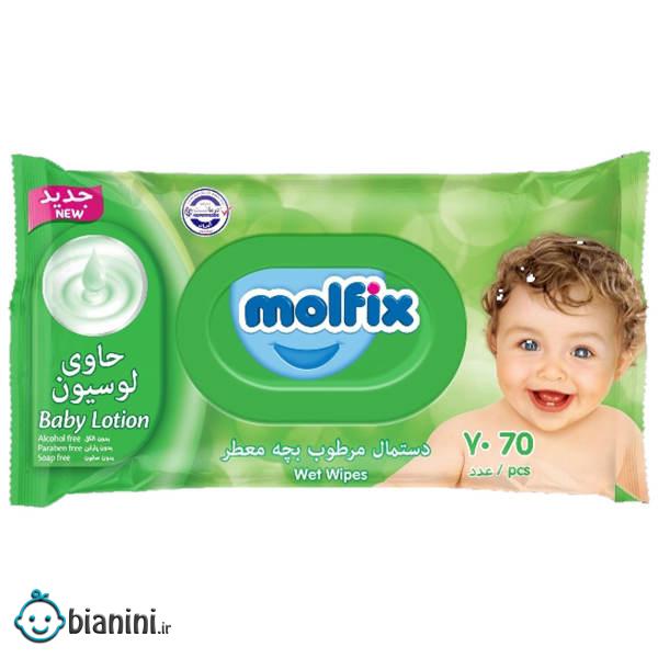 دستمال مرطوب مولفیکس مدل Aromatic بسته 70 عددی