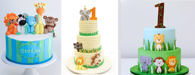 کیک تولد با تم باغ وحش