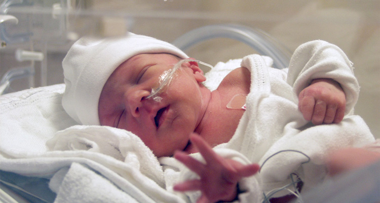 نوزاد داخل دستگاه در بیمارستان نوزاد نارس