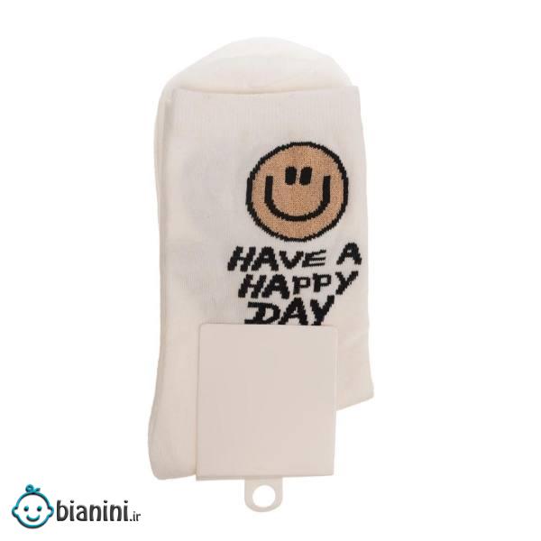 جوراب دخترانه طرح smile کد M 1058