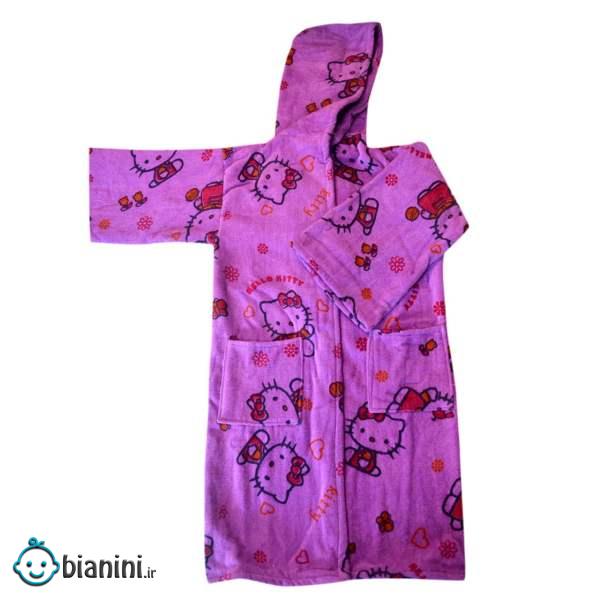 حوله پالتویی کودک طرح کیتی سایز 70 سانتی متر