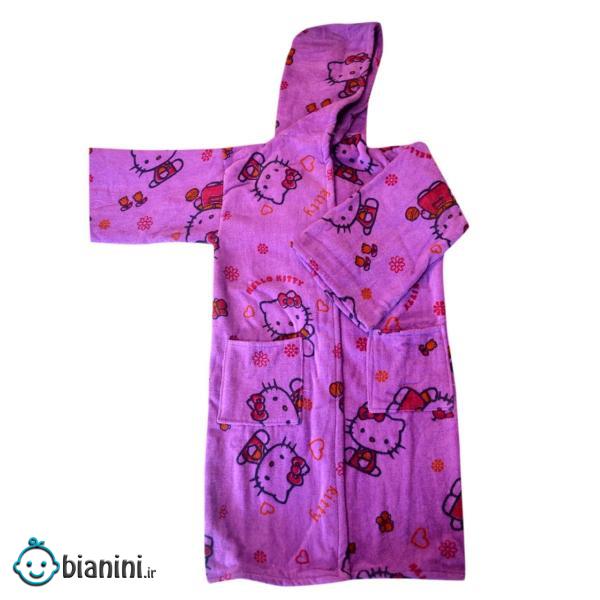 حوله پالتویی کودک طرح کیتی سایز 80 سانتی متر
