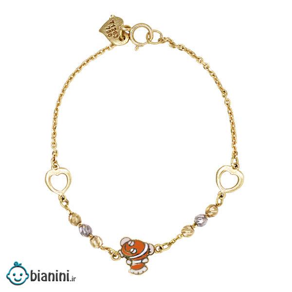 دستبند طلا 18 عیار دخترانه گالری مرجان مدل 1066