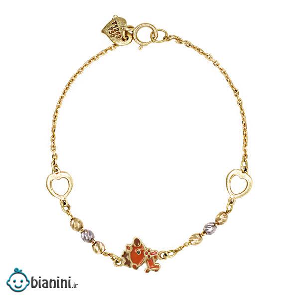 دستبند طلا 18 عیار دخترانه گالری مرجان مدل 1068