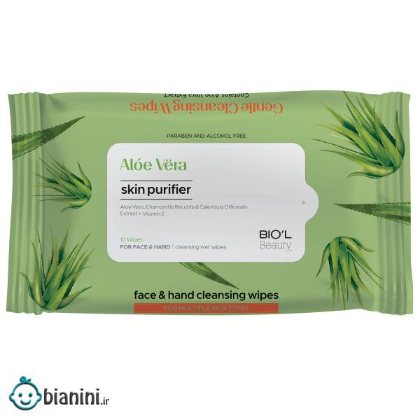دستمال مرطوب بیول مدل Aloe Vera بسته 10 عددی