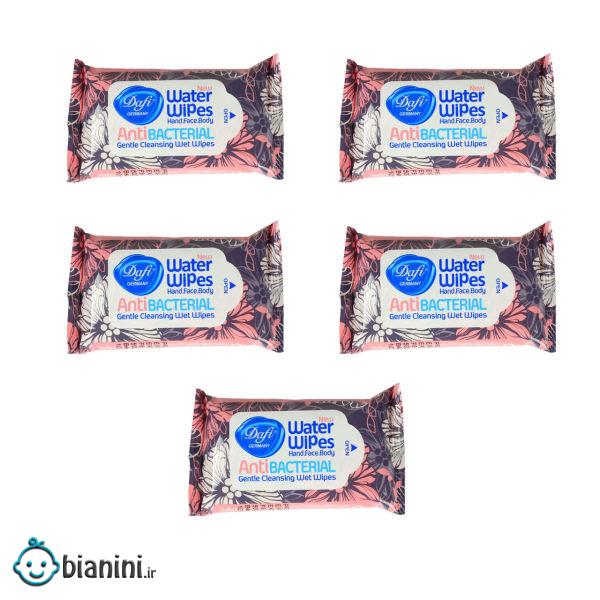 دستمال مرطوب دافی مدل Anti bacterial GN مجموعه 5 عددی