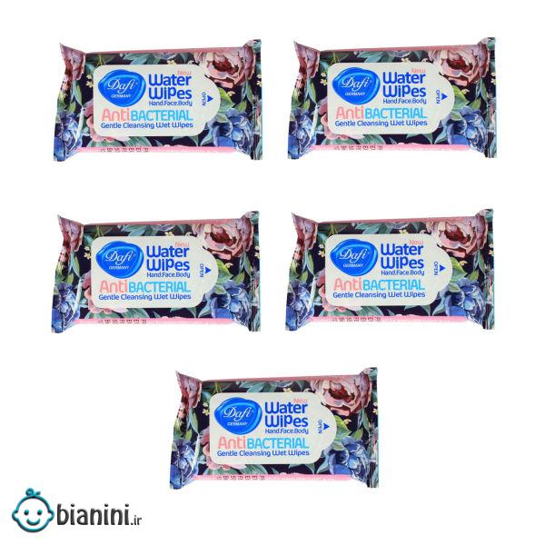دستمال مرطوب دافی مدل Anti bacterial مجموعه 5 عددی