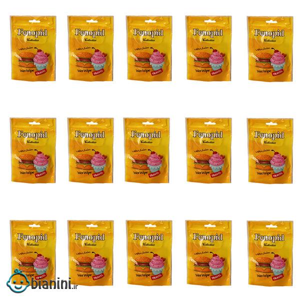 دستمال مرطوب فنوپید کد 097 مجموعه 15 عددی