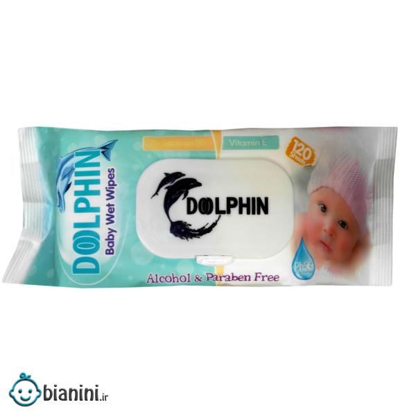  دستمال مرطوب کودک دلفین مدل B5 بسته 120 عددی 