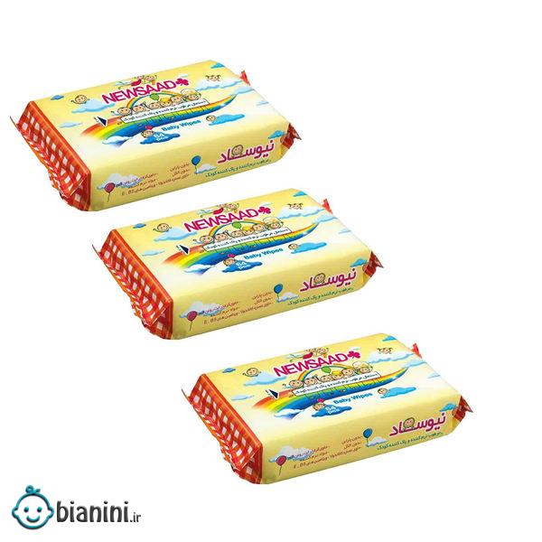 دستمال مرطوب کودک نیوساد مدل B03  64 مجموعه 3 عددی