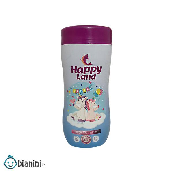 دستمال مرطوب کودک هپی لند کد 302 مجموعه 12 عددی