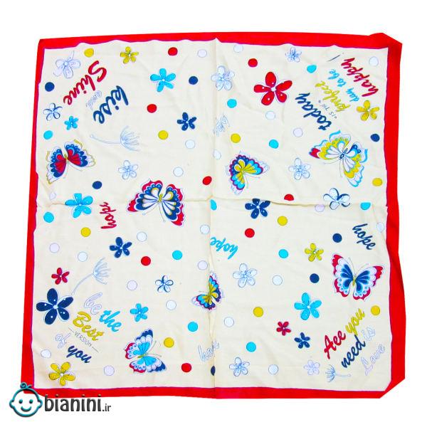 روسری دخترانه طرح پروانه مدل M03