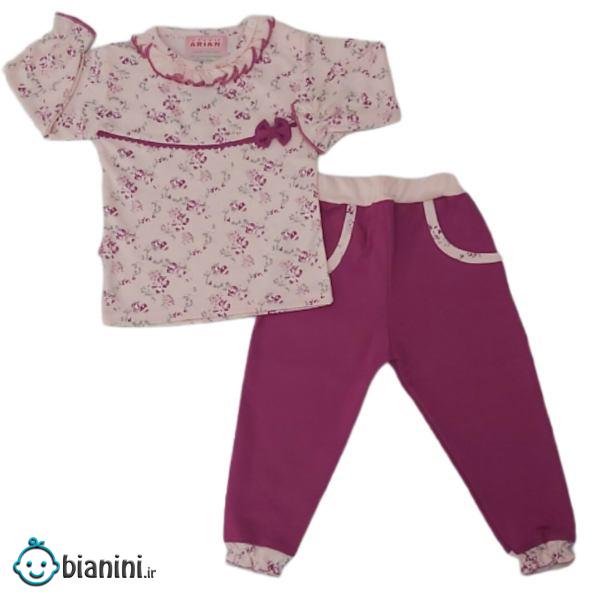 ست تی شرت شلوار دخترانه مدل شبنم کد t77285493
