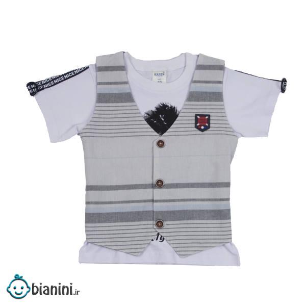 ست تی شرت و جلیقه پسرانه کارن کد 9034