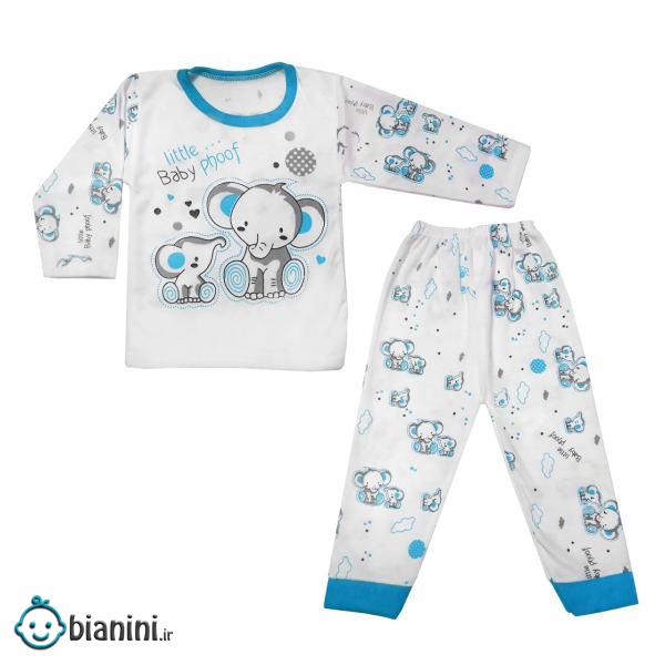 ست تی شرت و شلوار  نوزادی طرح فیل کد BL0