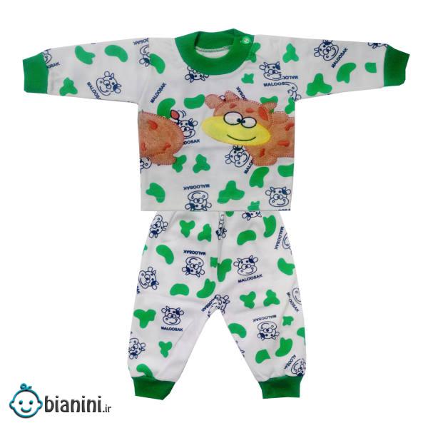ست تی شرت و شلوار نوزادی مدل گاو  کد 001