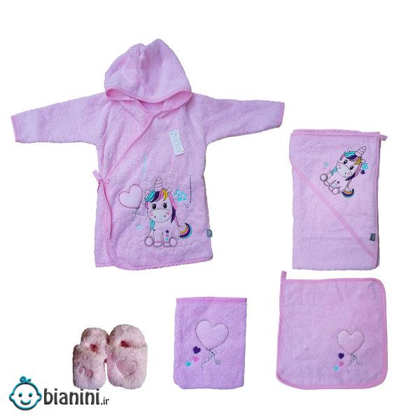 ست حوله 5 تکه نوزادی مادرکر طرح اسب تک شاخ کد HMC-U