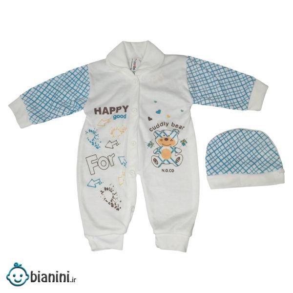 ست سرهمی و کلاه نوزادی مدل H3513-BL-BE ست سرهمی و کلاه نوزادی مدل H3513-BL-BE