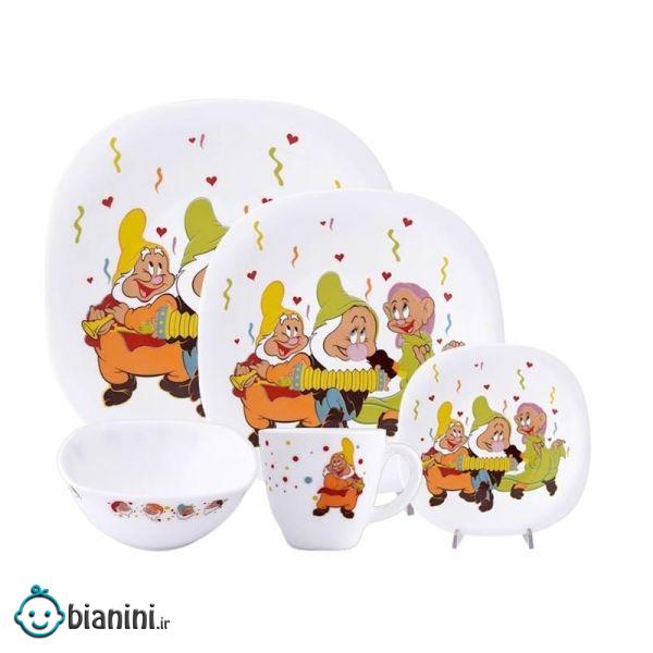 ست ظرف غذا کودک 5  تکه مدل هفت کوتوله