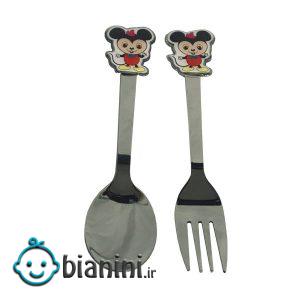 ست قاشق و چنگال کودک مدل موش کد Ir-874