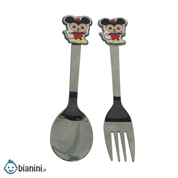 ست قاشق و چنگال کودک مدل موش کد Ir-874 ست قاشق و چنگال کودک مدل موش کد Ir-874