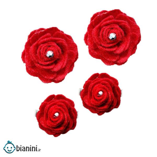 ست کش و گیره مو دخترانه مدل 140 مجموعه 4 عددی