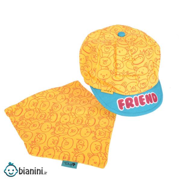 ست کلاه و دستمال گردن نوزادی پسرانه کد 03