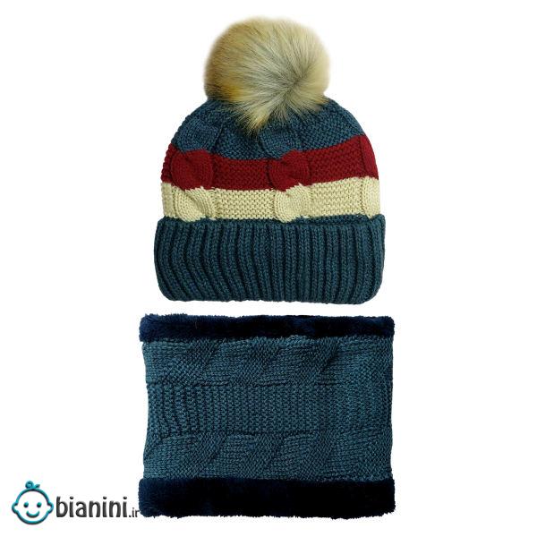 ست کلاه و شال گردن بافتنی بچگانه مدل P24091 ست کلاه و شال گردن بافتنی بچگانه مدل P24091