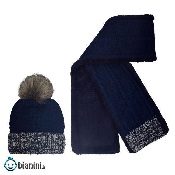 ست کلاه و شال گردن بافتنی بچگانه مدل P6692