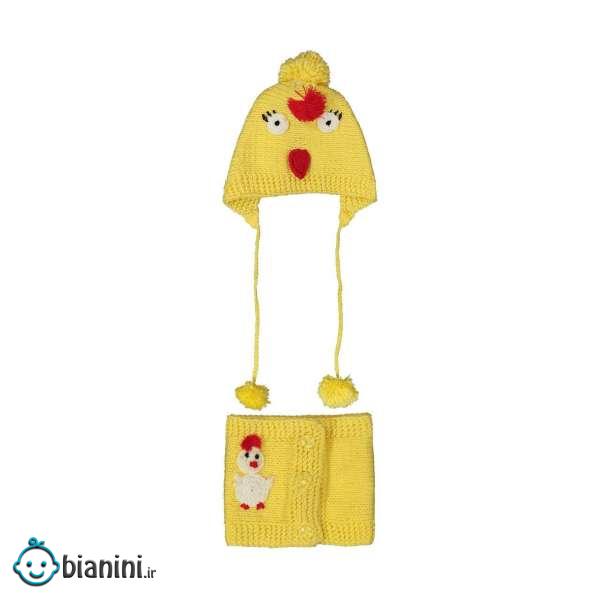 ست کلاه و شال گردن بافتنی بچگانه کد A22