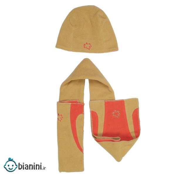 ست کلاه و شال گردن بچگانه مدل 408376Narrow-Beige
