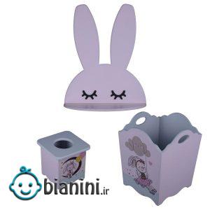 سیسمونی اتاق کودک مدل خرگوش دخترانه مجموعه 3 عددی