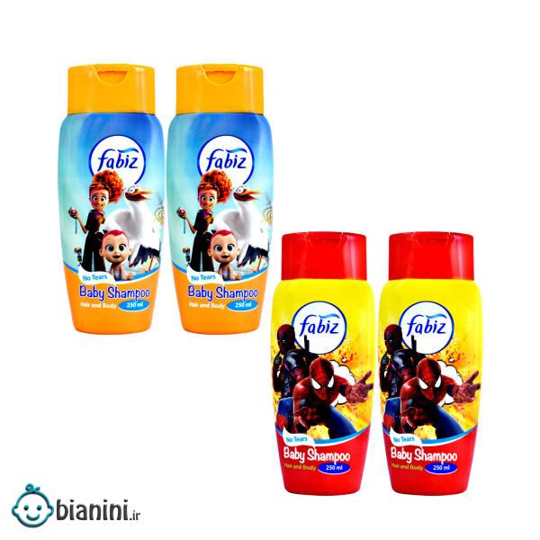 شامپو سر و بدن کودک فابیز مدل 7D4 مجموعه 4 عددی شامپو سر و بدن کودک فابیز مدل 7D4 مجموعه 4 عددی