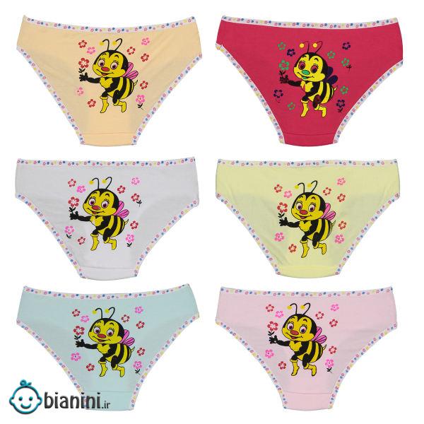 شورت دخترانه مینل طرح زنبور مجموعه 6 عددی