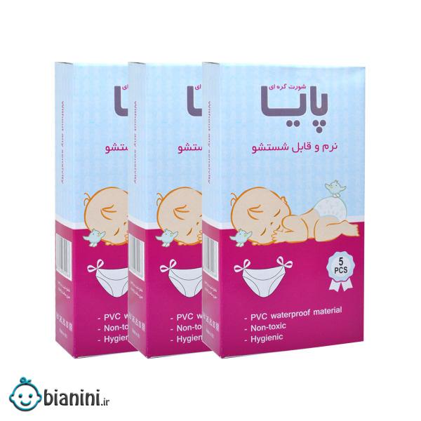 شورت دو گره پایا مدل L1 بسته 3 عددی