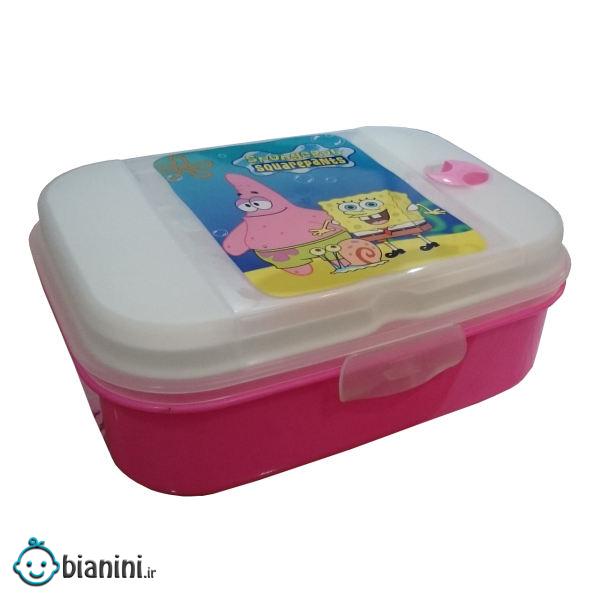 ظرف غذا 4 تکه کودک کد 03 طرح باب اسفنجی