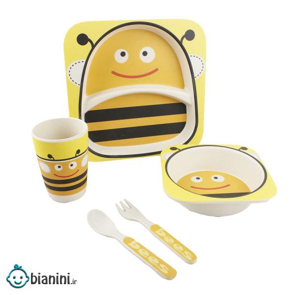 ظرف غذای 5 تکه کودک طرح زنبور عسل کد 3003