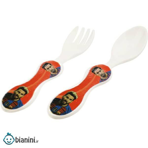 قاشق و چنگال کودک طرح لیونل مسی بسته 2عددی