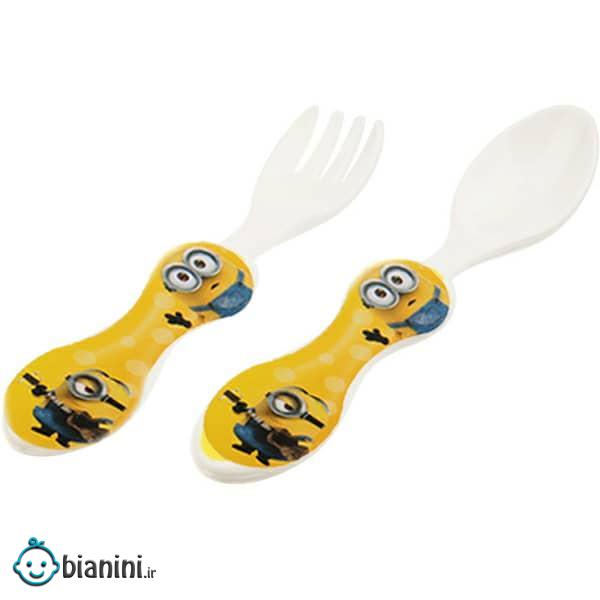 قاشق و چنگال کودک طرح مینیون بسته 2عددی