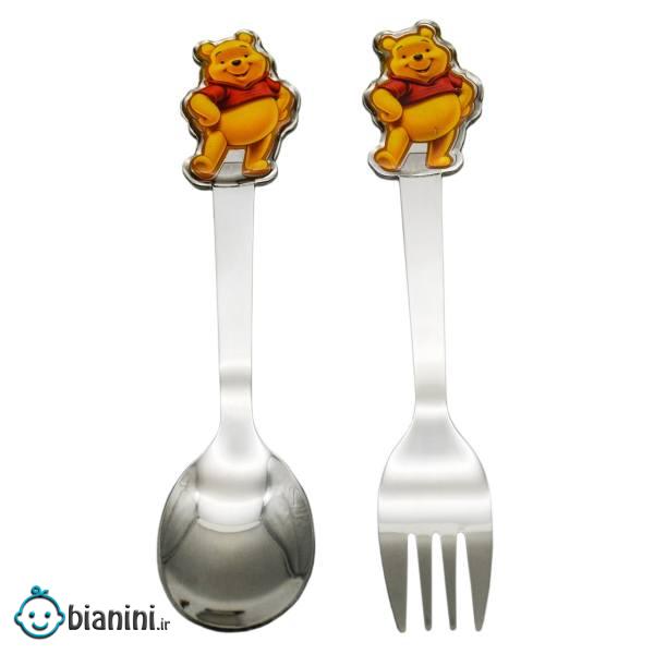 قاشق وچنگال کودک مدل پو کد001