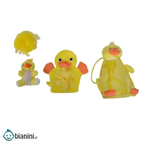 لیف حمام کودک مدل جوجه کد 9590 بسته 4 عددی