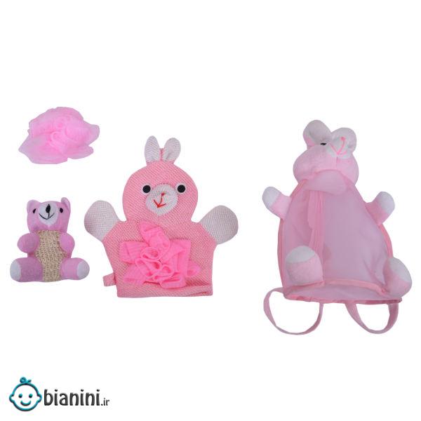لیف حمام کودک مدل خرگوش کد 9590 بسته 4 عددی