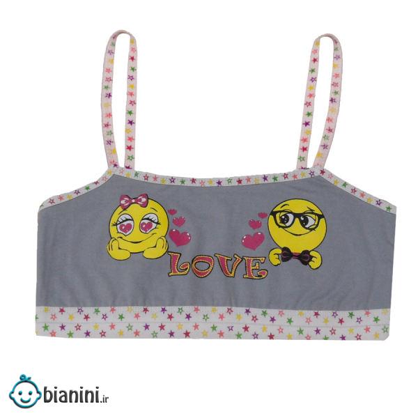نیم تنه دخترانه طرح love رنگ طوسی