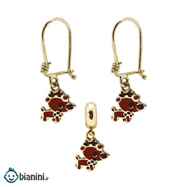 نیم ست طلا 18 عیار دخترانه گالری مرجان مدل 1069 نیم ست طلا 18 عیار دخترانه گالری مرجان مدل 1069