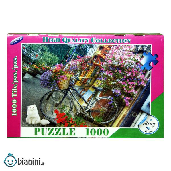 پازل 1000 تکه رینگ طرح دوچرخه و گربه کد PD008
