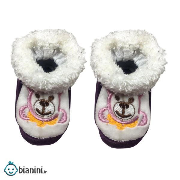 پاپوش نوزادی طرح خرس کد 610