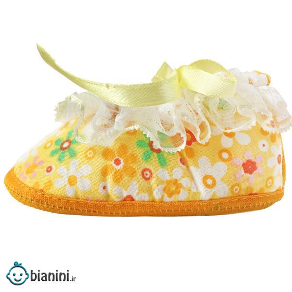 پاپوش نوزادی مدل گل گلی کد TR-ORG02