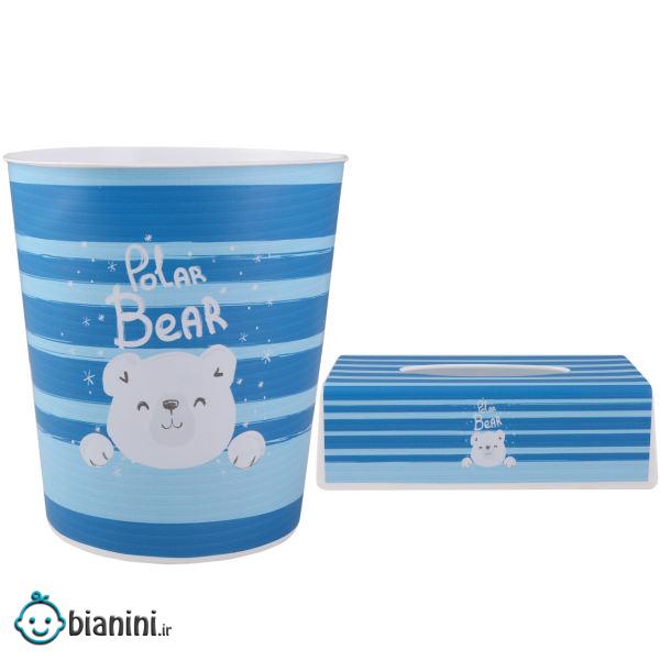 کاور دستمال کاغذی و سطل کودک طرح اسب خرس کد 0340